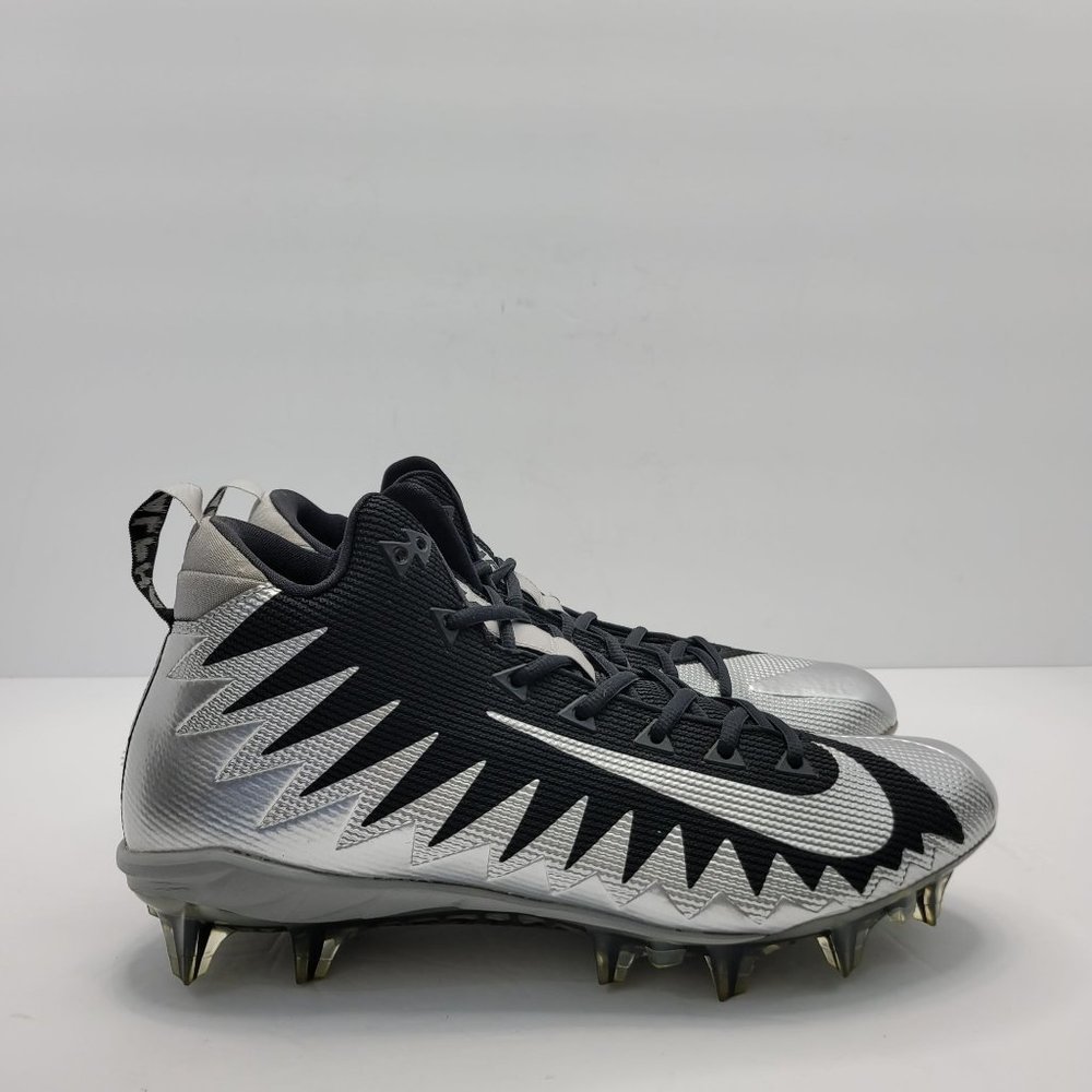 Nike Alpha Menace Men's Gray Black Football Cleats 871451-001 US Size 12